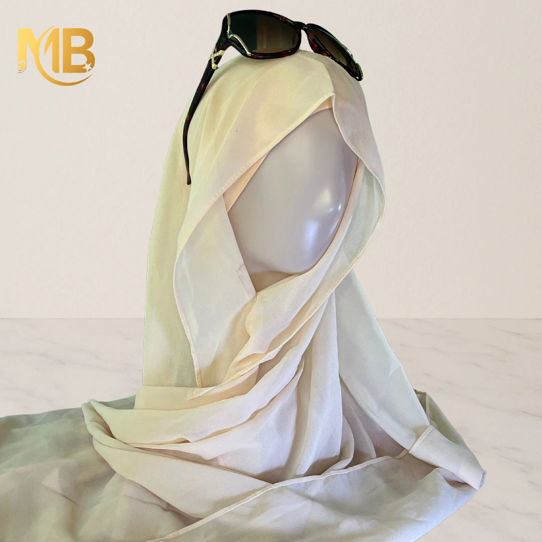 Hijab aimanté beige