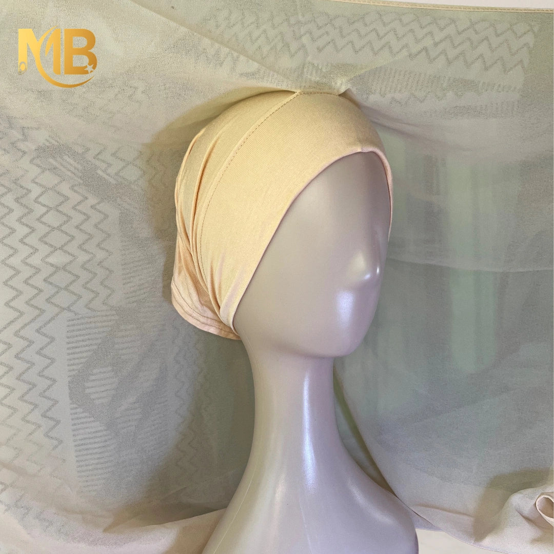 Hijab aimanté beige