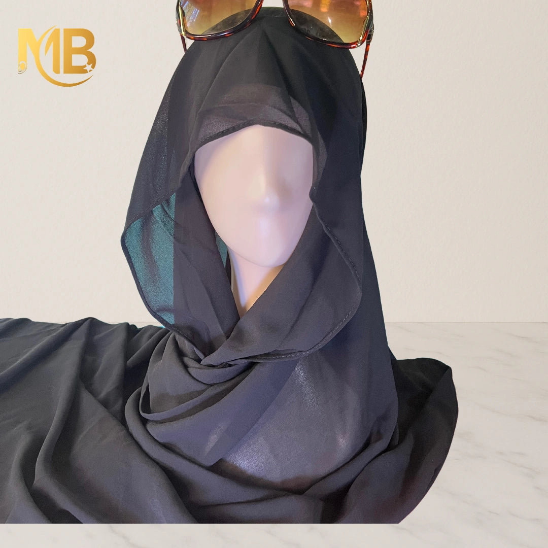 Hijab aimanté noir