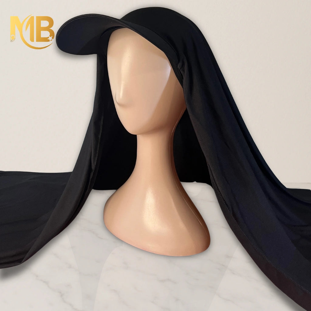 Hijab à casquette noir