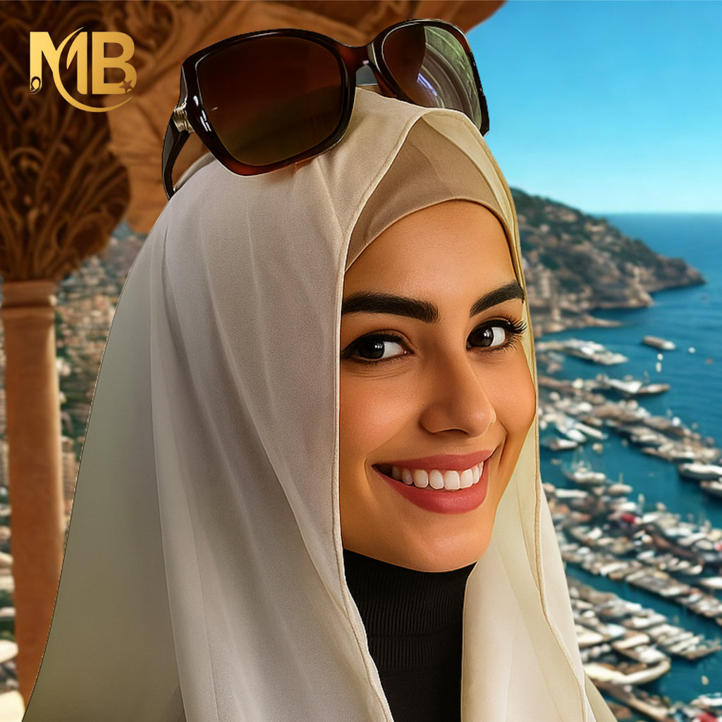 Hijab 2 pièces beige