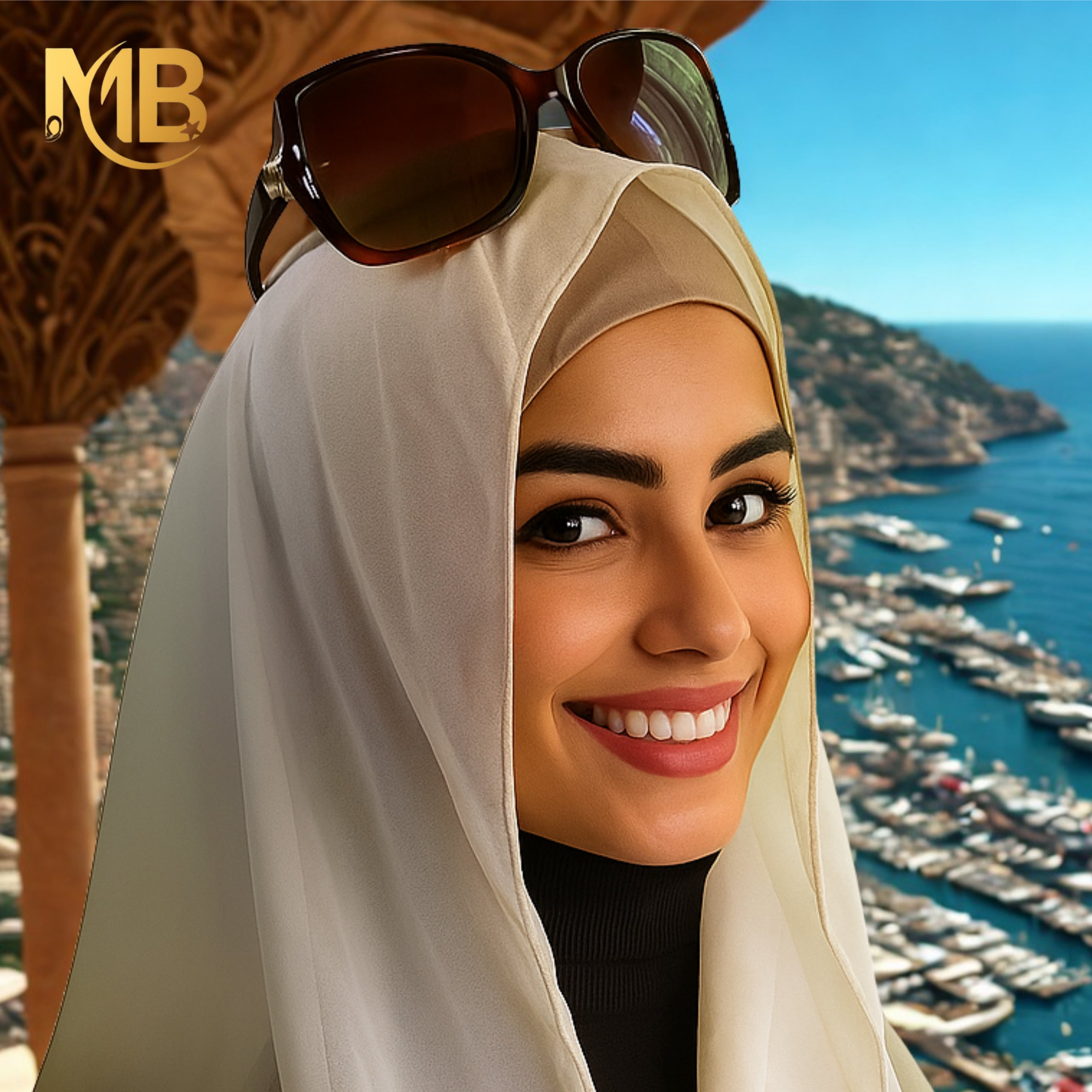 Hijab 2 pièces beige