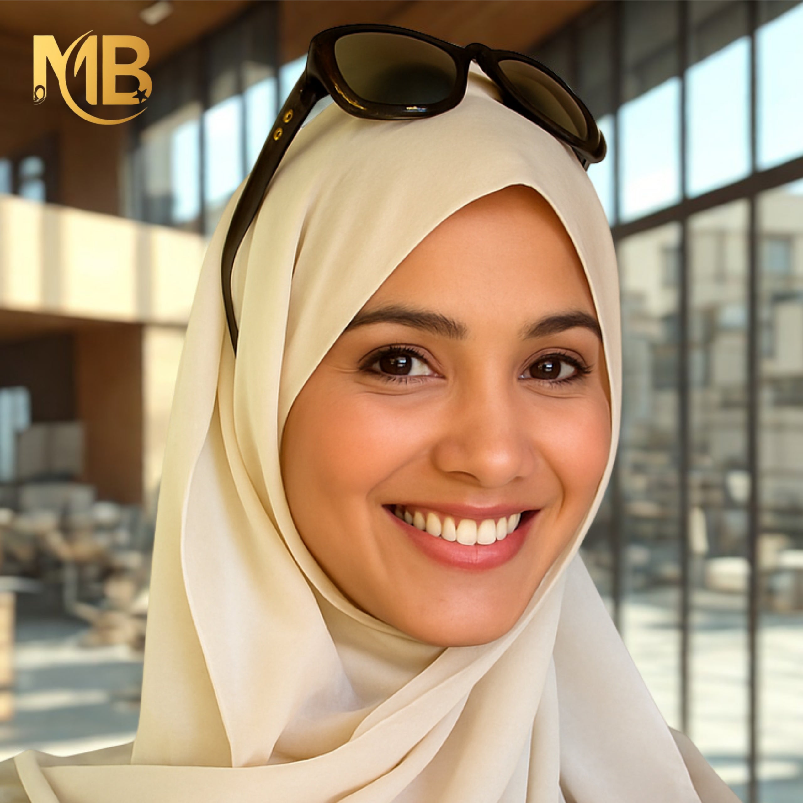Hijab aimanté  beige