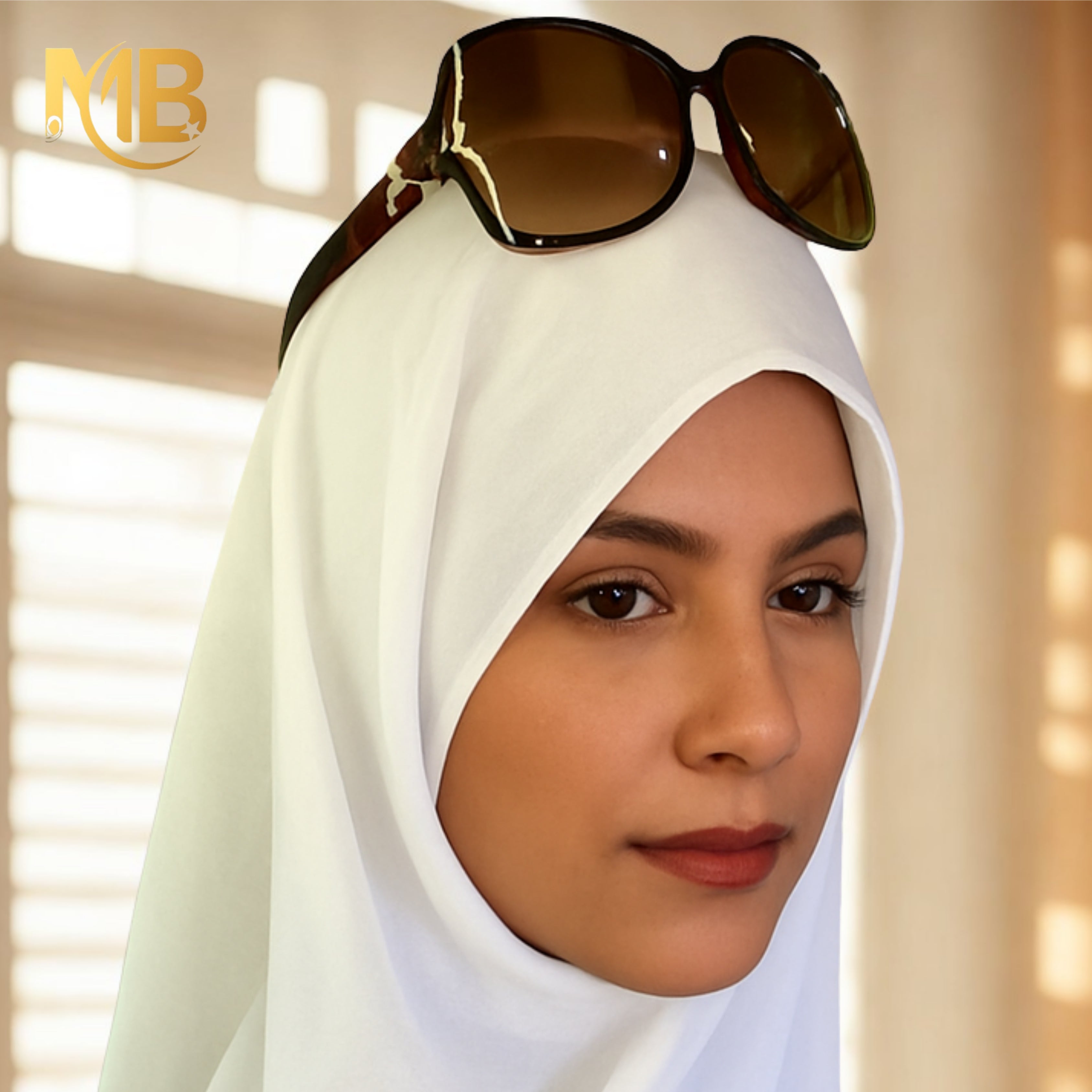 Hijab aimanté blanc