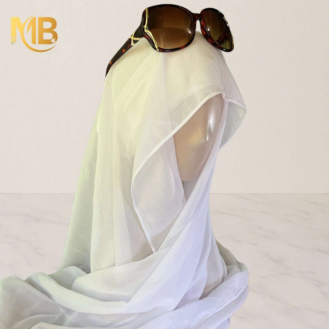 Hijab aimanté blanc