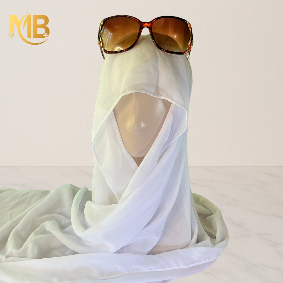 Hijab aimanté blanc