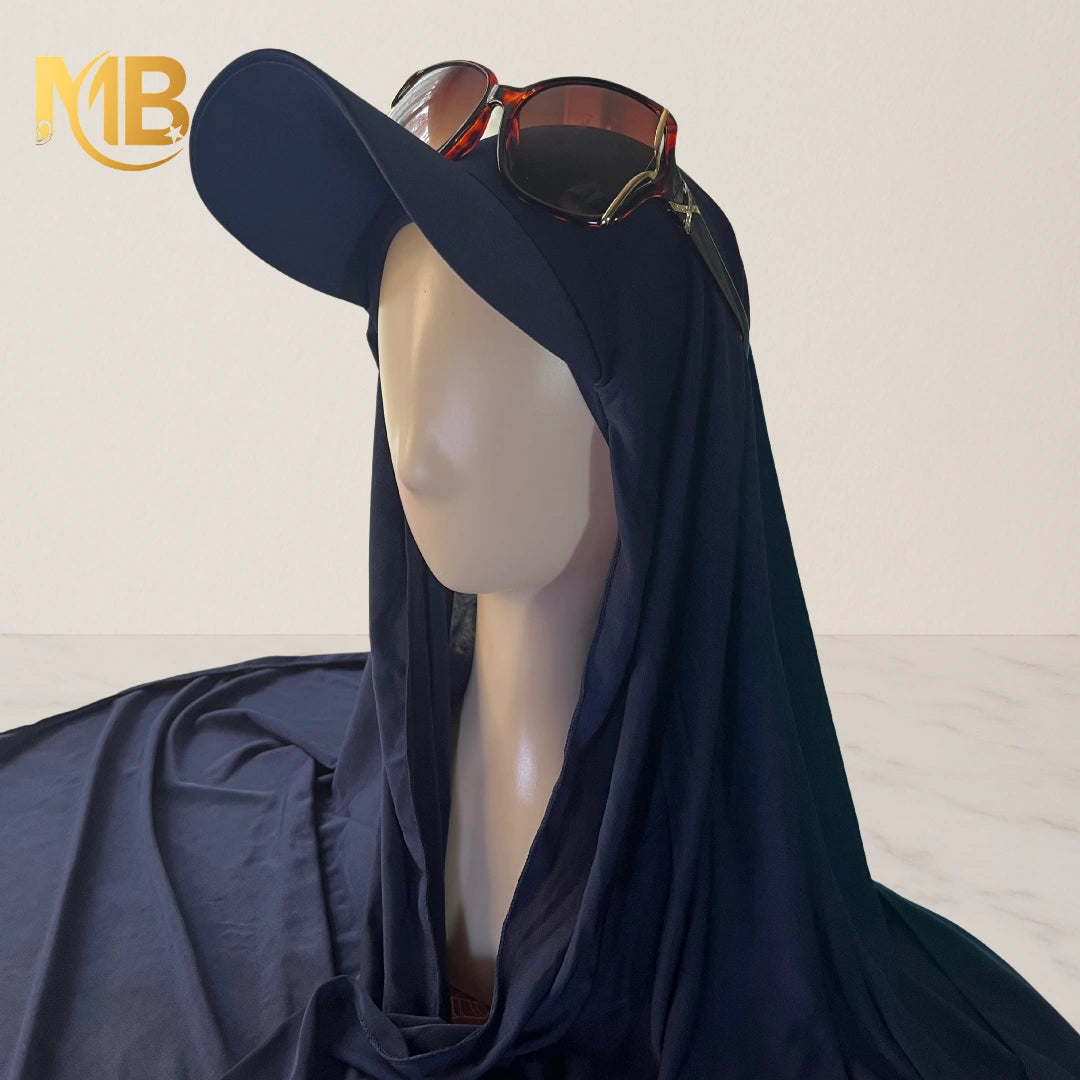 Hijab à Casquette bleu