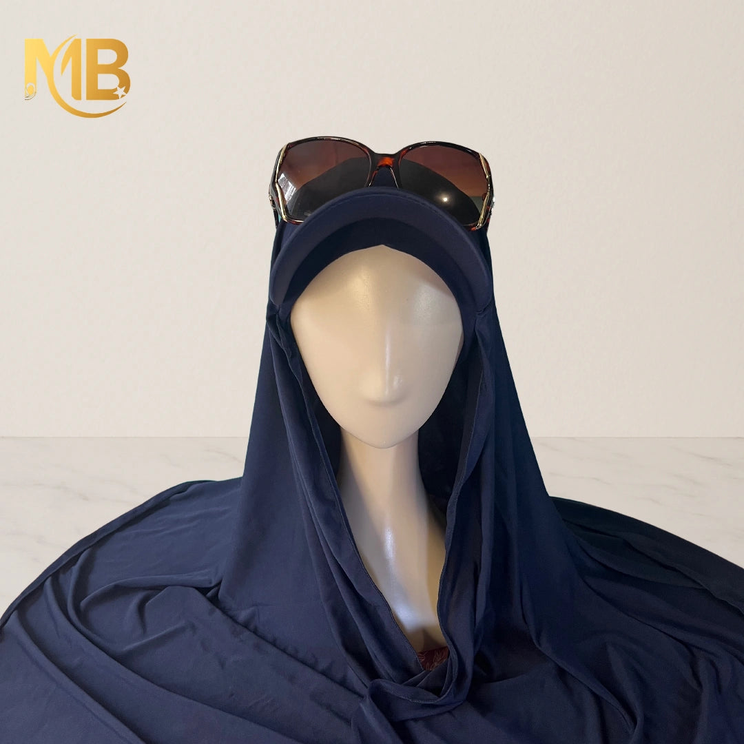 Hijab à Casquette bleu