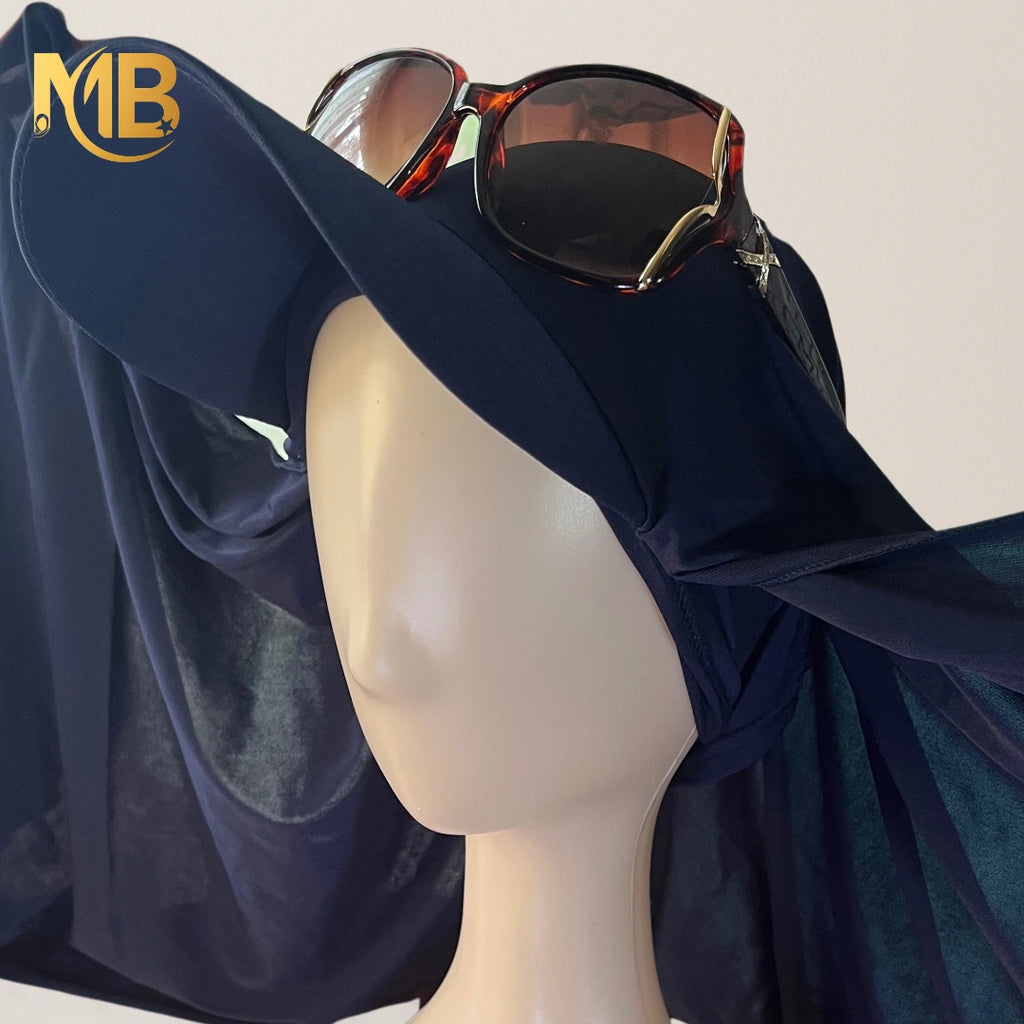 Hijab à Casquette bleu