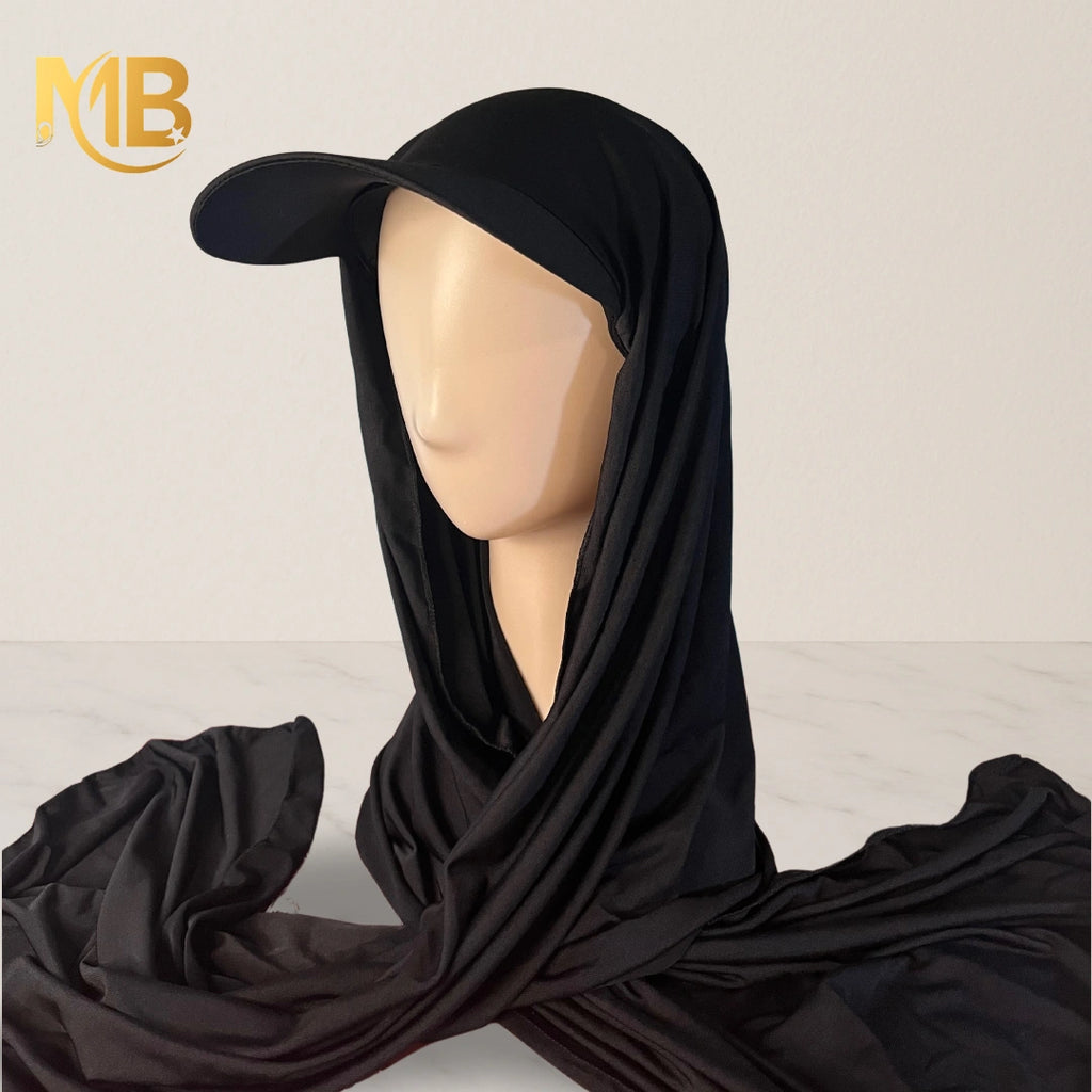 Hijab à casquette noir