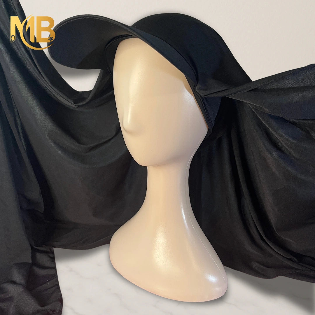 Hijab à casquette noir