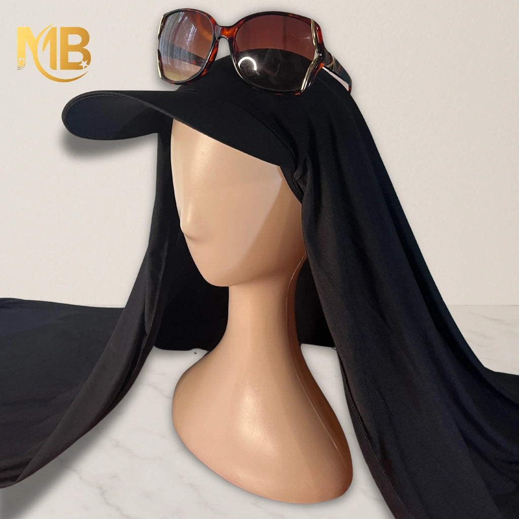 Hijab à casquette noir