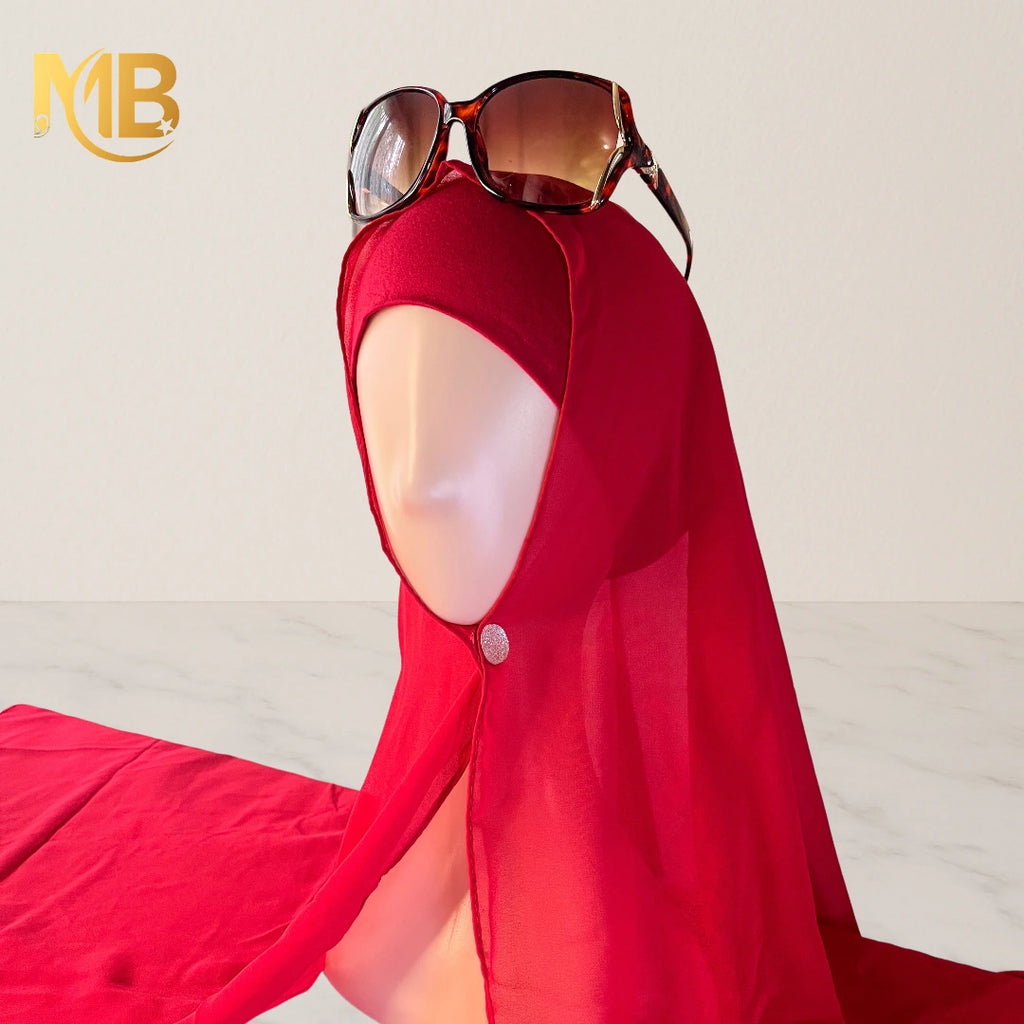 Hijab 2 pièces rouge