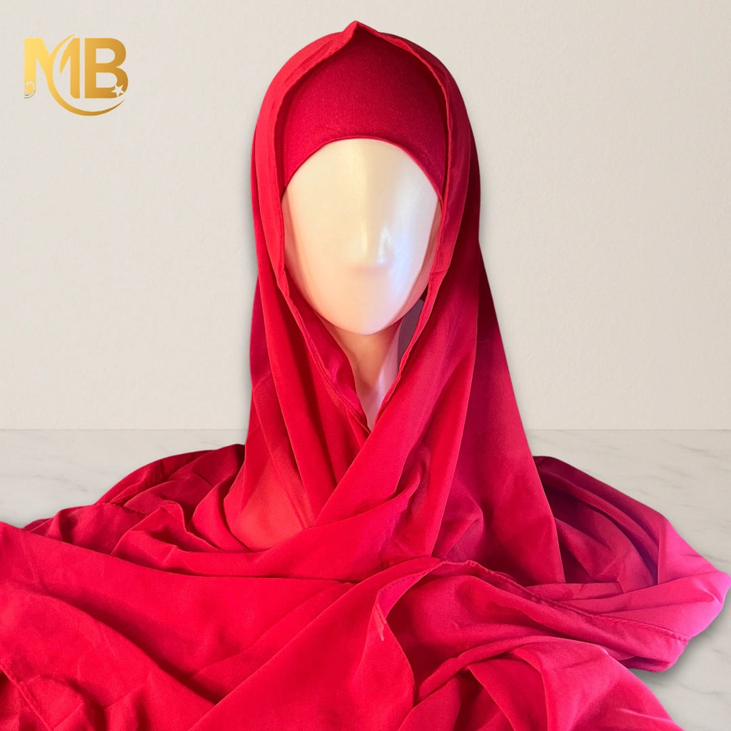 Hijab 2 pièces rouge